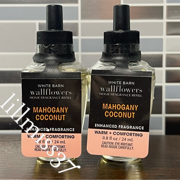 2X MAHOGANY COCONUT Bath & Body Works Wallflower Refill Bulb Bundle - Picture 1 of 4
